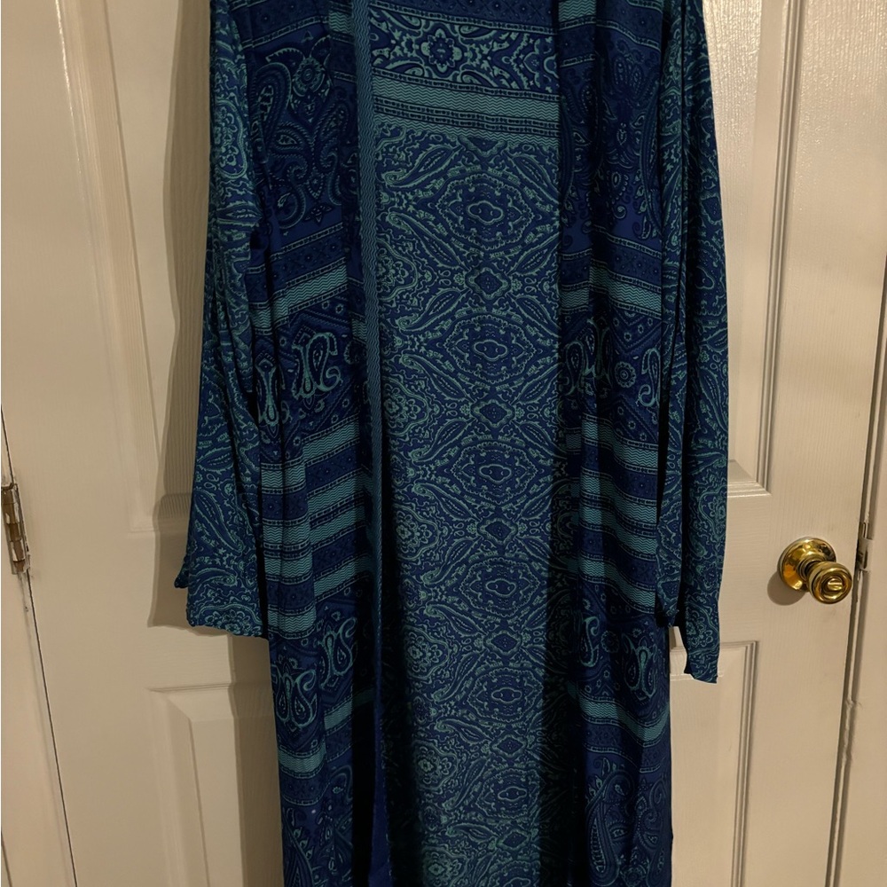Blue Patterned Women's Cardigan